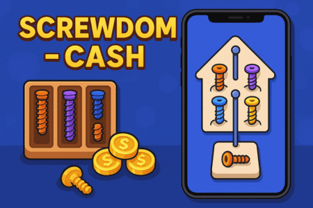 Screwdom – Cash: desafie sua mente e ganhe recompensas jogando